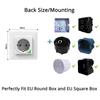 Black Glass Tuya Smart WiFi Wall Socket with Power Stats, Alexa-Compatible, European Standard