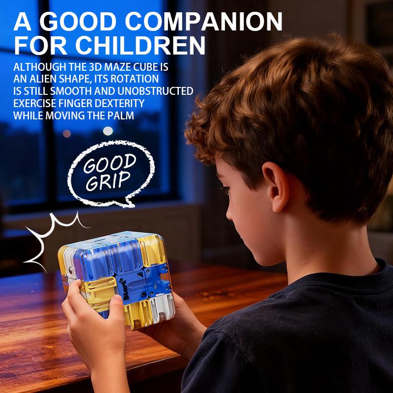 3D Maze Cube Ball Rolling, Logical Thinking Toy, Unobstructed Rotation, Stress Relief Gift, Desktop Ornament, Christmas Gift