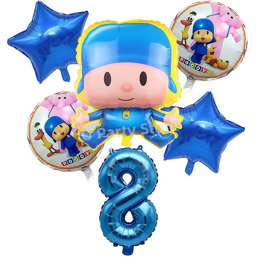 Pocoyo Geburtstag Dekorationen Einweg Geschirr Becher Teller Luftballon Banner Für Kinder Mitgebsel Babyparty Deko Party Zubehör Geschenk