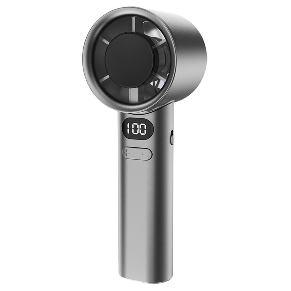 

Портативный ручной вентилятор USB перезаряжаемый персональный вентилятор с цифровым дисплеем Мини-вентилятор 120 скоростей ветра для путешествий/на улице/дома/офиса серый