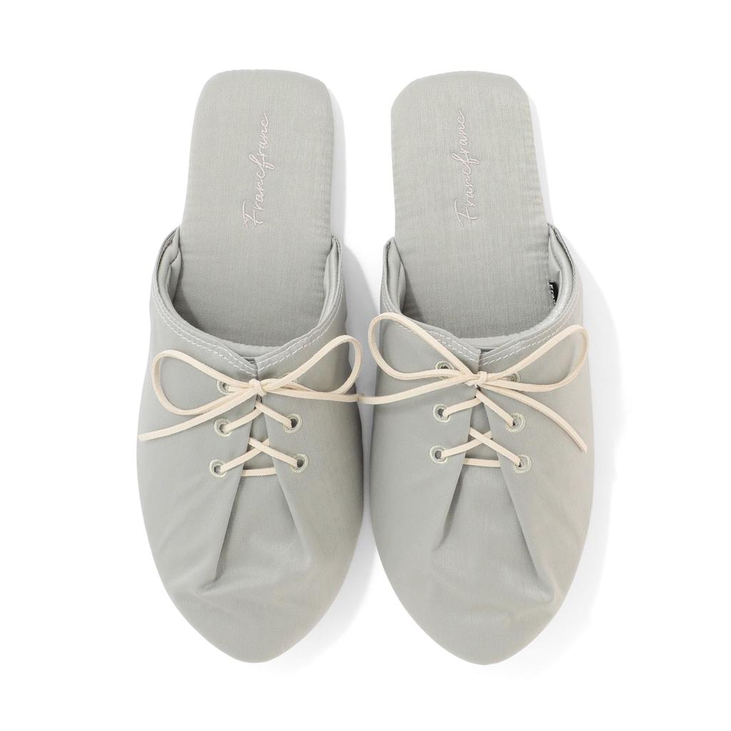 Francfranc Satin Room Antibacterial and Indoor Slippers Lace-Up Shoes, Mint, Deodorizing,