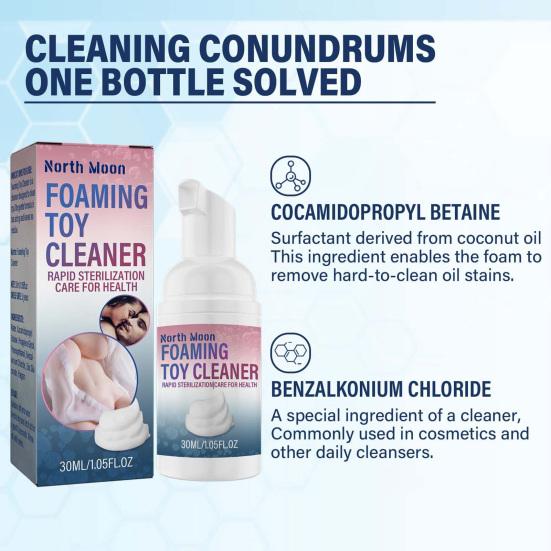 Yousheng 30ml Toy Foaming Cleaner Non-irritating Ingredients Fast Foaming Liquid Foam Type Gentle Silicone Sexy Toy Cleaner for Home