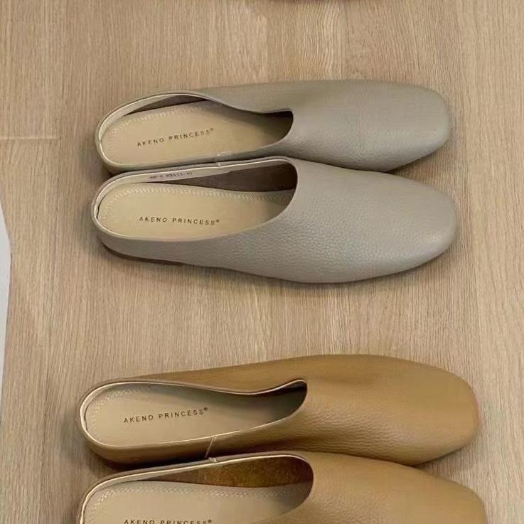 Baotou half slippers, women's summer wear, extraordinary foreign style, comfortable niche cool slippers, fairy soft flat-bottomed Muller slippers