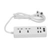 Power Strip Extension Long Cord with USB Port 2500W Multi Function White Small