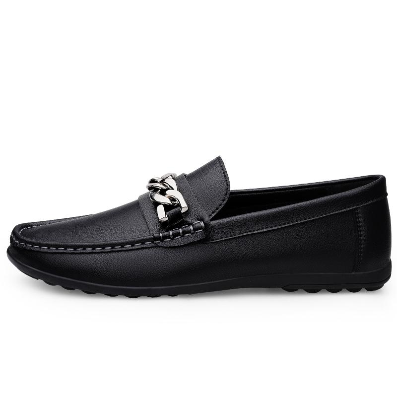 Black and White Men's Loafers Fashionable Minimalist Design Style Outdoor Leisure Business and Party Office Lightweight Shoes 47
