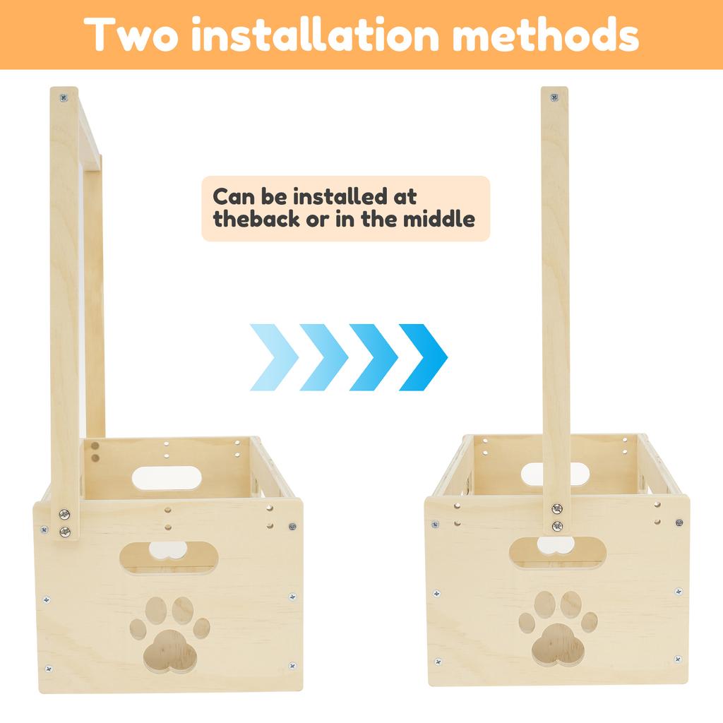 Wooden Baby Shower Crate Closet Sturdy DIY Baby Storage Crate Hamper Basket for New Parent Baby Shower Gift Crate with Handle