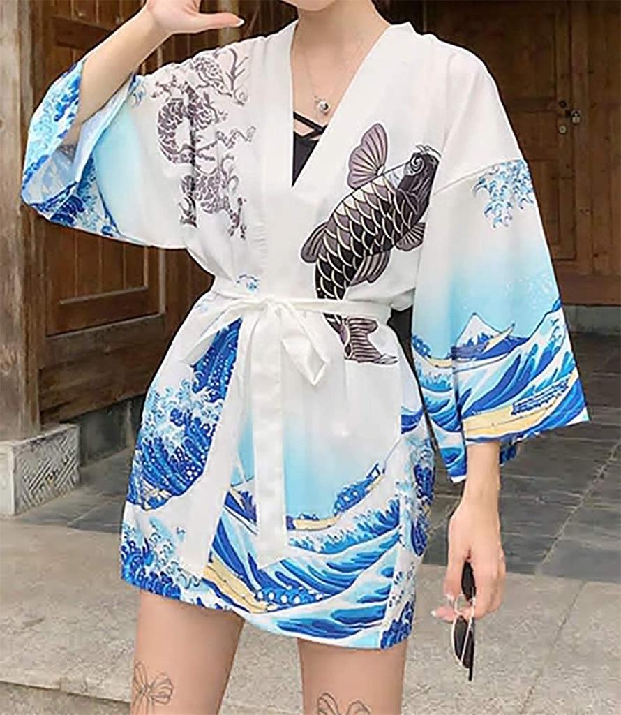 Chaojibao Japanese Happi Kimono Festival Costume Cherry Blossom Sun Protection Unisex