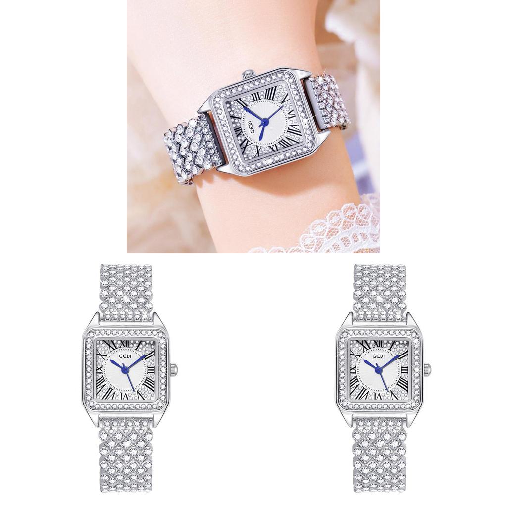 Classic Square Ladies Quartz Watch With Diamonds Waterproof For Fashion Enthusiasts
