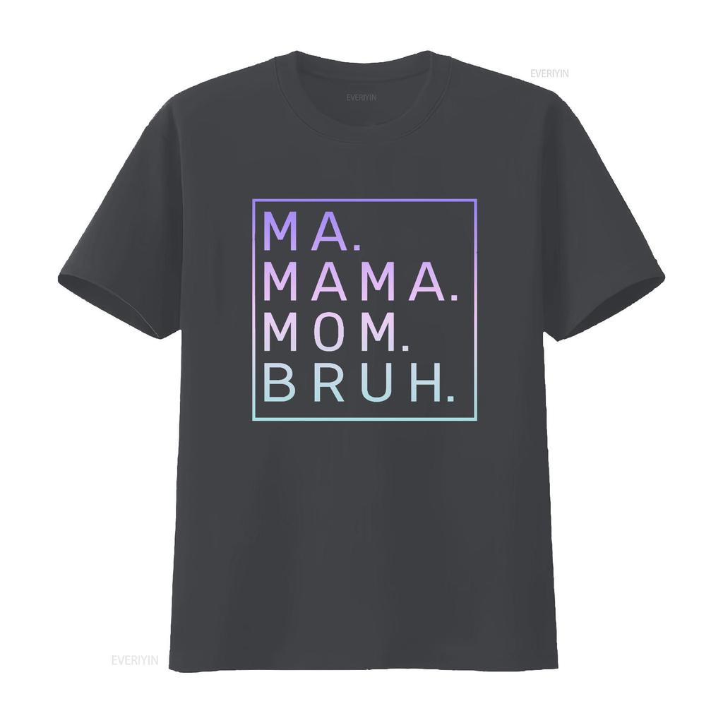 Ma Mama Mom Gradient Bruh Yellow Quote T Shirt Vintage Washed Breathable Comfortable Homme Fashion Top For Everyday Wear