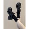 Thick Bottom Platform Shoes Women's British College Style New Style White Fashionable All-Match Retro Daily Leather Shoes