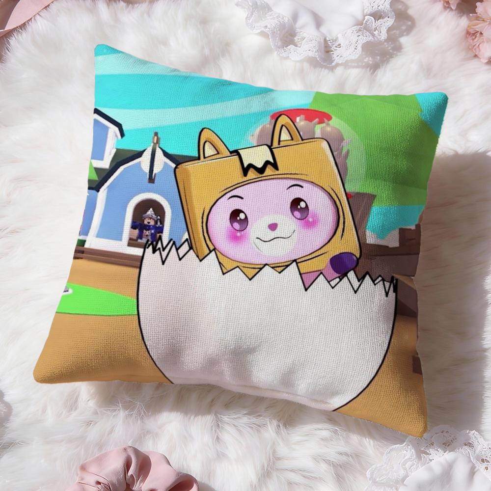 Cartoon L-Lankybox Cushion Cover Premium Comfort Reversible Pillow Cove -Two In One Design for Any Room & Car Interior