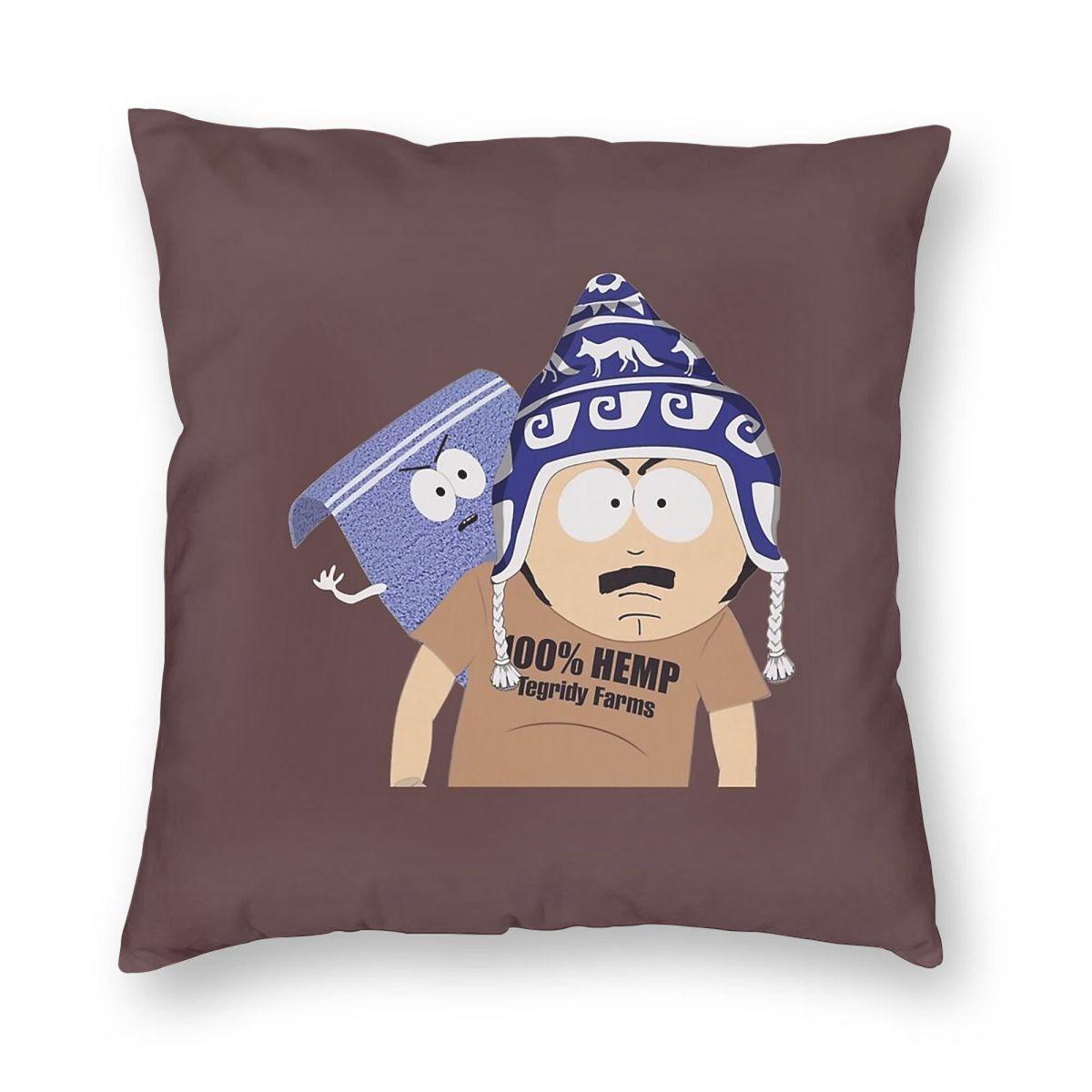 Tegridy Farms Randy Marsh Towelie Square Pillowcase Polyester Linen Velvet Printed Zip Decorative Pillow Case Home Cushion Cover Peach skin 18*18(CM)-1Pcs