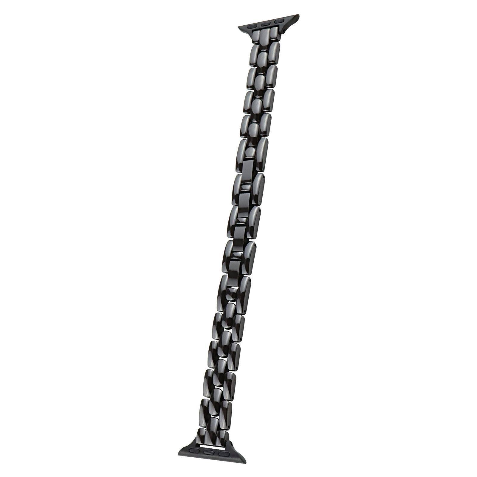 

For Apple Watch 10 46mm/Ultra 2/Ultra 49mm/9 8 7 45mm/SE (2023) SE (2022) SE 6 5 4 44mm/3 2 1 42mm 3-Bead Watch Band Black