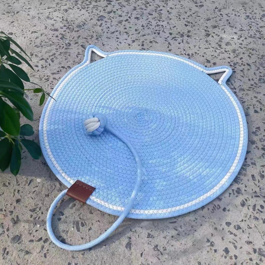 Cotton Rope Woven Cat Scratching Mat Toy Ball Cat Sleeping Mat Scratch Resistant Wearable Washable Pet Mat