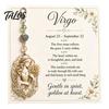 Zodiac Sign Pendant 12 Keychain with Keepsake Card, Star Pendant, Backpack Handbag Purse Charm, Inspirational Gift for Men Women