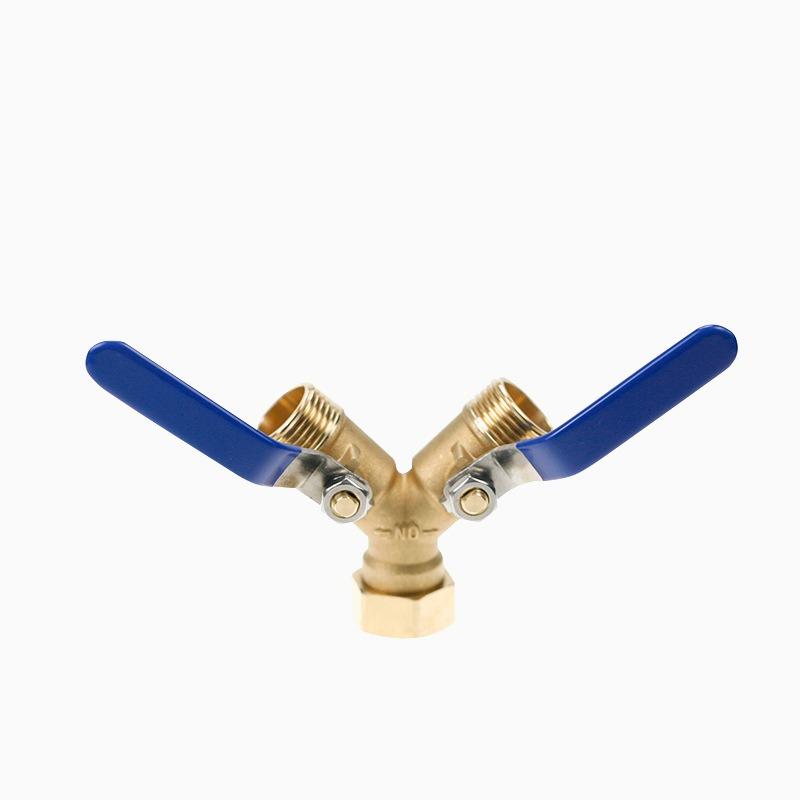 Brass Long Handle Bidirectional Valve Garden Irrigation 3/4 American Anti-corrosion and Anti Rust Interface Hose Splitter