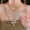 Female Personality Letter Pearl Tassel Necklace