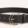 Middle East New Women's Semi-circle Hollow Moon Buckle Black Simple Belt Versatile and Fashionable