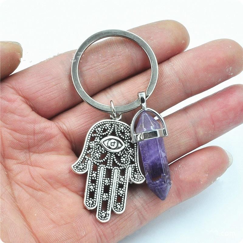 Fashion Natural Stone Pendant Key Chain Ring Keyring Women Jewelry Accessories Fashion Natural Stone Pendant Key Chain Ring Keyring Women Jewelry Accessories