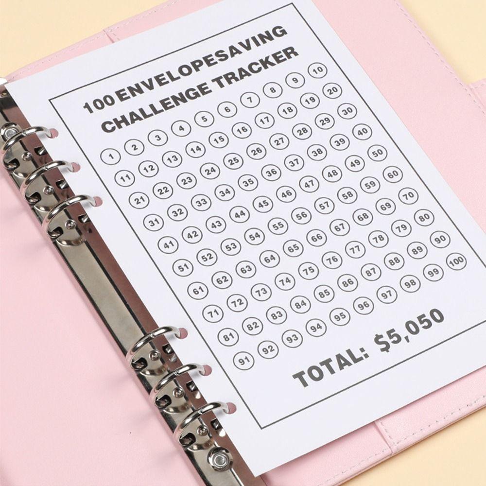 Colorful 100 Day Challenge Budget Binder Loose-leaf Saving Money Organizer  Journal Planner