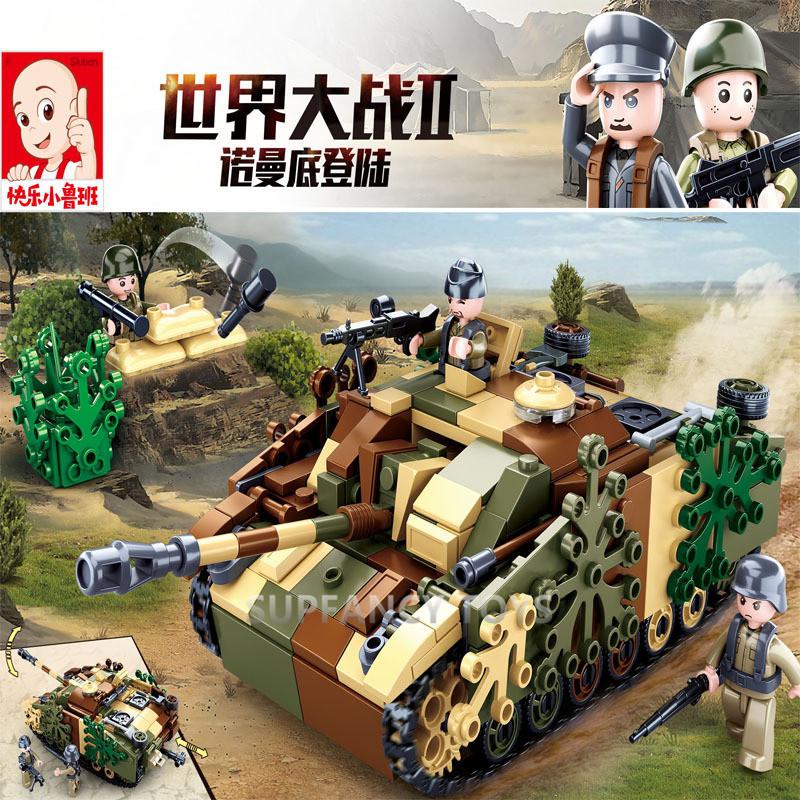 524Pcs Ww2 Stug Iii Armored Fighting Vehicle Construction Blocks Set Educational Military Troops Plaything For Kids