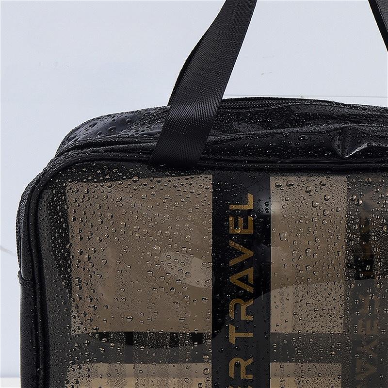 Women Waterproof PVC Travel Cosmetic Bag Large Capacity Transparent Makeup Organizer Portable Toiletry Storage Handbag Dry Wet Separation