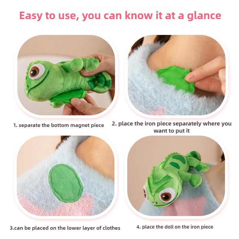 17Cm Pascal Rapunzel Chameleon Lying Shoulder Plushie Toy Stuffed Doll Plush Toys Kawaii Pascal Decor Boys Girls Birthday Gifts