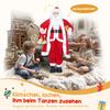 Standing Santa Claus, 1.15 m, with Gift and Christmas Bell, Indoor, Red