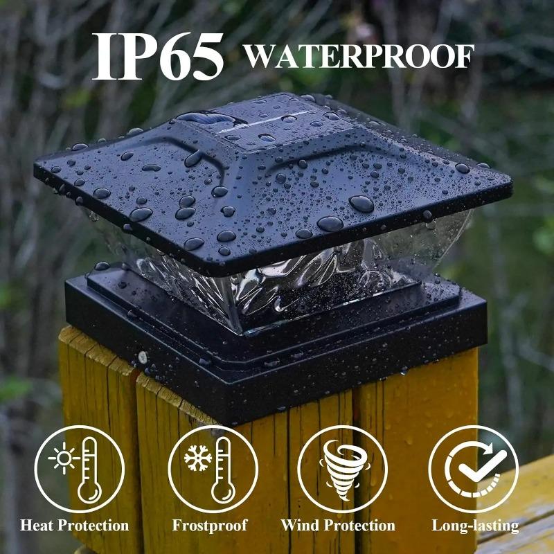 Outdoor Solar Post Cap 2 Modes Fence Light LED Post Lamp Solar Powered Waterproof For Wood Posts Yard Garden Outside