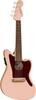 Fender Fullerton Walnut Tortoiseshell Shell Soft Case Included Jazzmaster® Ukulele, Fingerboard, Pickguard, Pink,