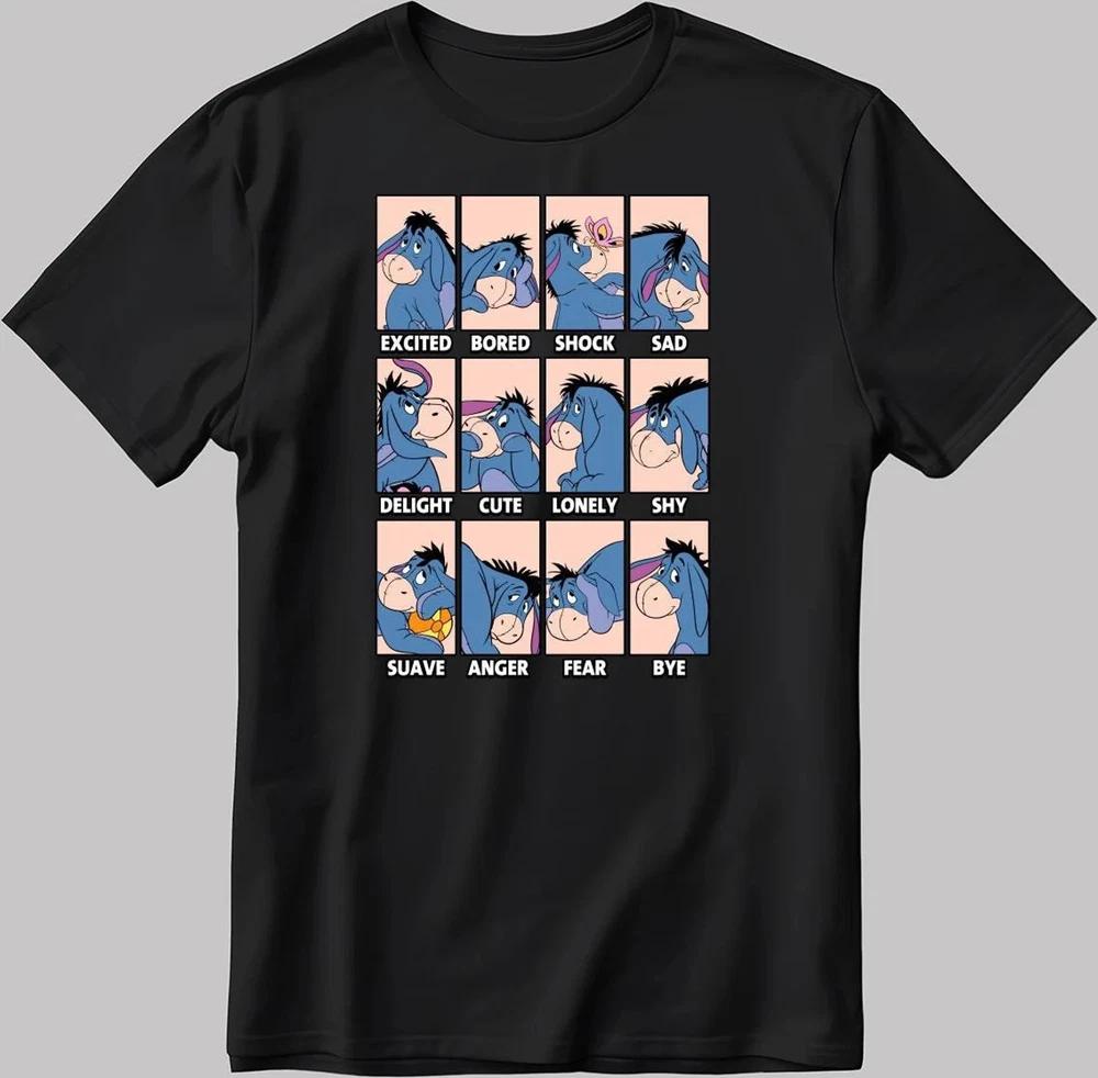 Winnie The Pooh Eeyore Moods Black TShirt S
