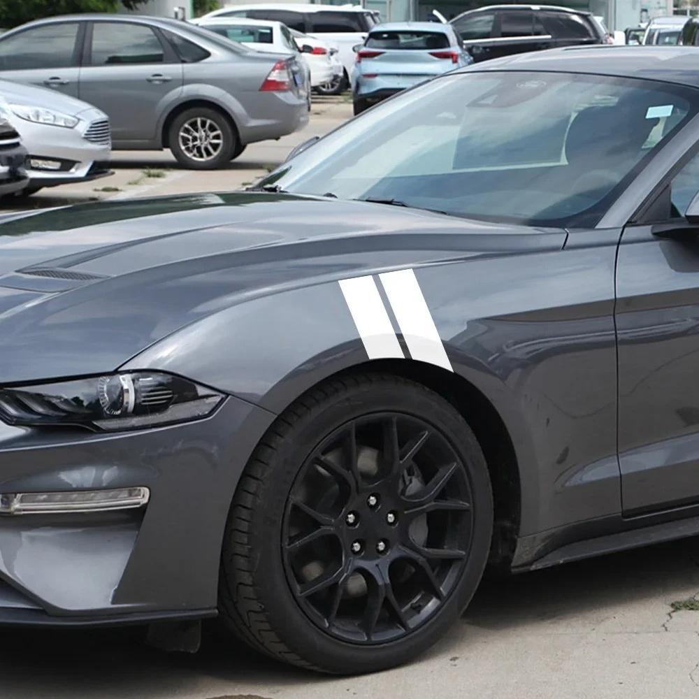 4PCS Car Side Wheel Eyebrow Fender Stripe Stickers Vinyl Decals For Ford Mustang GT S550 Car Body Decoration Decals Accessories