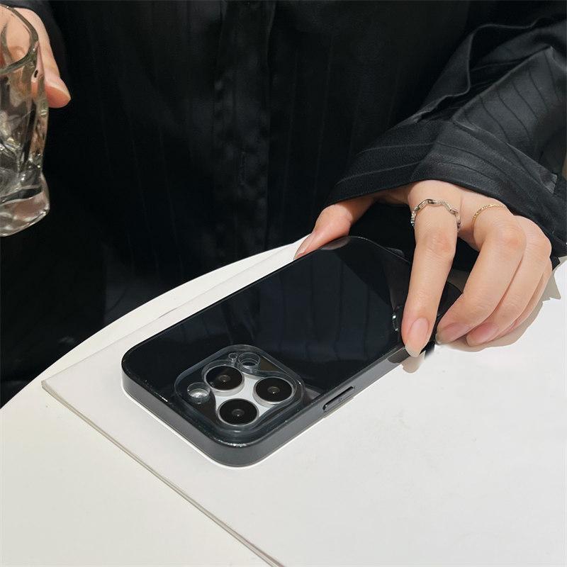 

Роскошный чехол для линз премиум-класса с вырезом для iPhone 15 Pro Max 14 13 12 Pro 11, универсальный защитный чехол от падения iPhone 11 чёрный