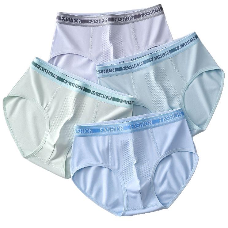 Comfortable Antibacterial Cotton Briefs for Teen Boys with Simple Lettering