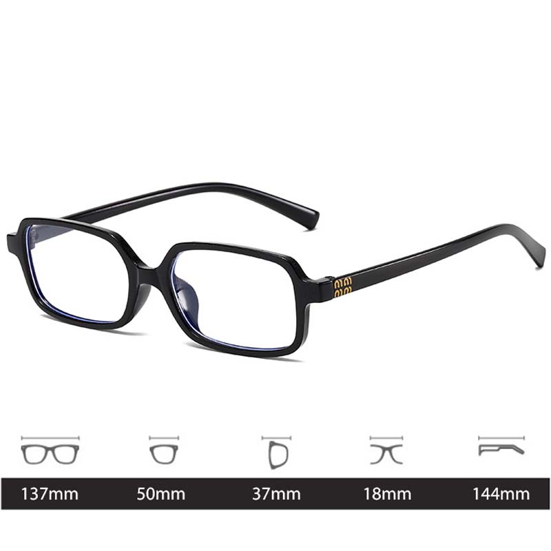 Retro Simple Square Frame Blue Light Blocking Glasses for Women Men Luxury Brand Ultralight Fashionable Eyewear