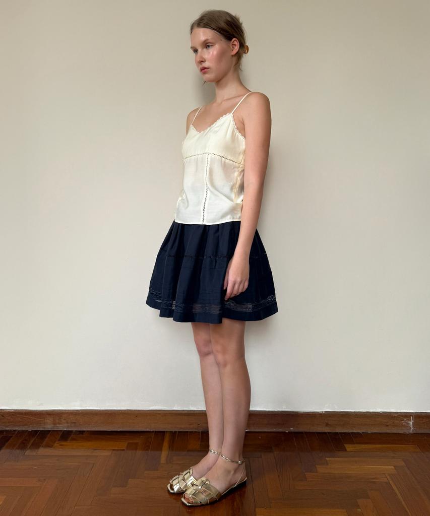 Sinun Lace Flared Skirt (Navy)