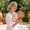 Bohemian Hand-woven Straw Fan Colorful Hand Braided Fan Decorative Handmade Fan  Beach