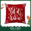Red Christmas Decoration Pillowcase Printed Polyester 40/45/50Cm Throw Pillowcover Decorative Sofa Cushion Pillowslip Home Decor