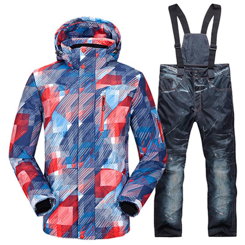 Men's Winter Ski Jackets Outdoor Warm Windproof Waterproof Snowboarding Jacket Hooded Mountain Coat Skiing Jacket for Male