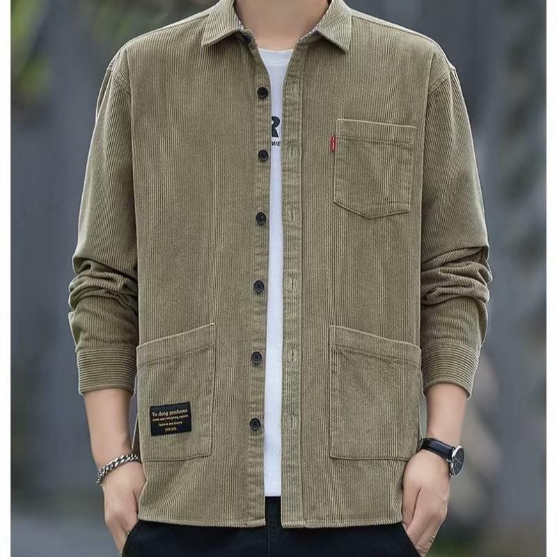 Men's Loose Casual Long-sleeved Shirt Jacket.