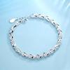 Korean XO Heart-to-Heart S925 Silver Bracelet: 2024 Simple & Creative Style