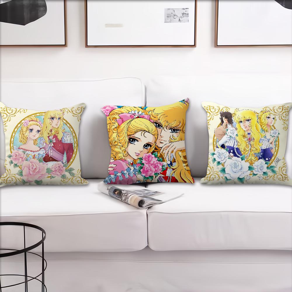 Manga Anime L-Lady O-Oscar Soft Pillow Case For Sofa Living Room Home Office Decor Protective Covers The R-Rose Of V-Versailles