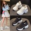 Fashion 8cm Height Increasing Women's Vulcanize Shoes with Breathable Mesh and Hollow Out Design for Sports and Leisure Platform Sneaker