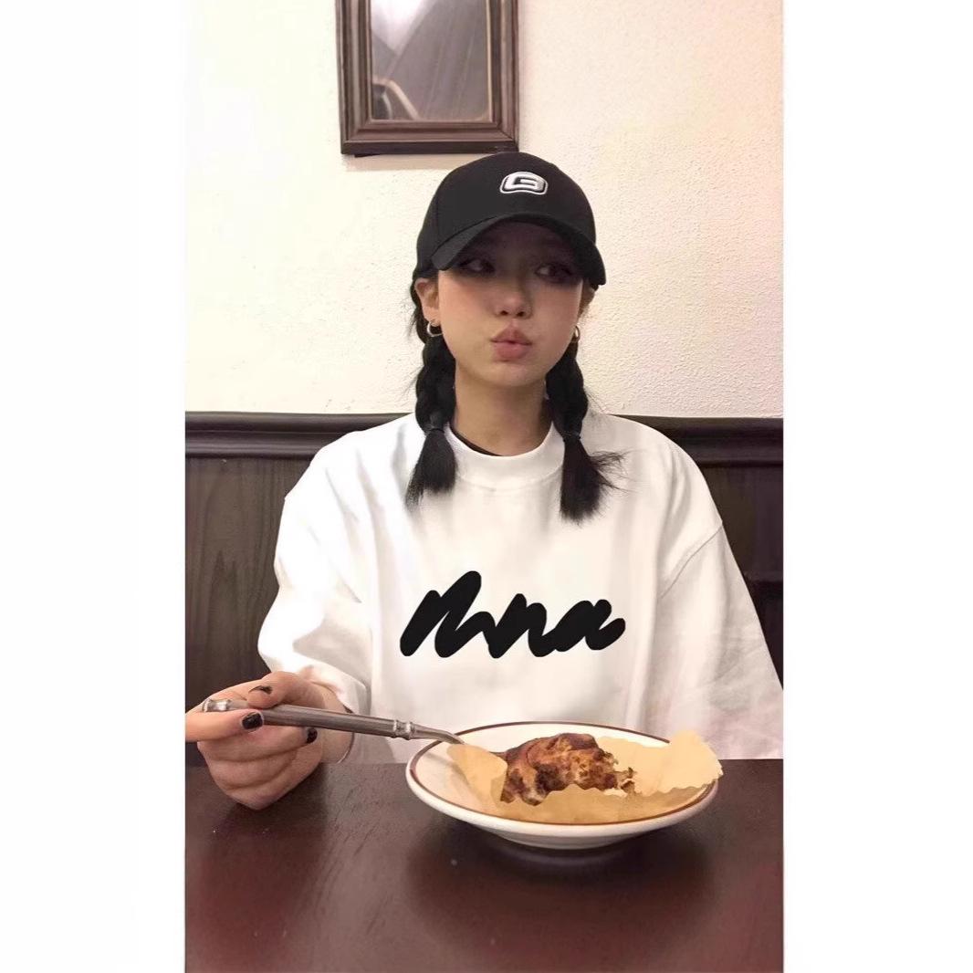 

Харадзюку 2025 Женская простая белая футболка из чистого хлопка - Летний тренд Medium белый