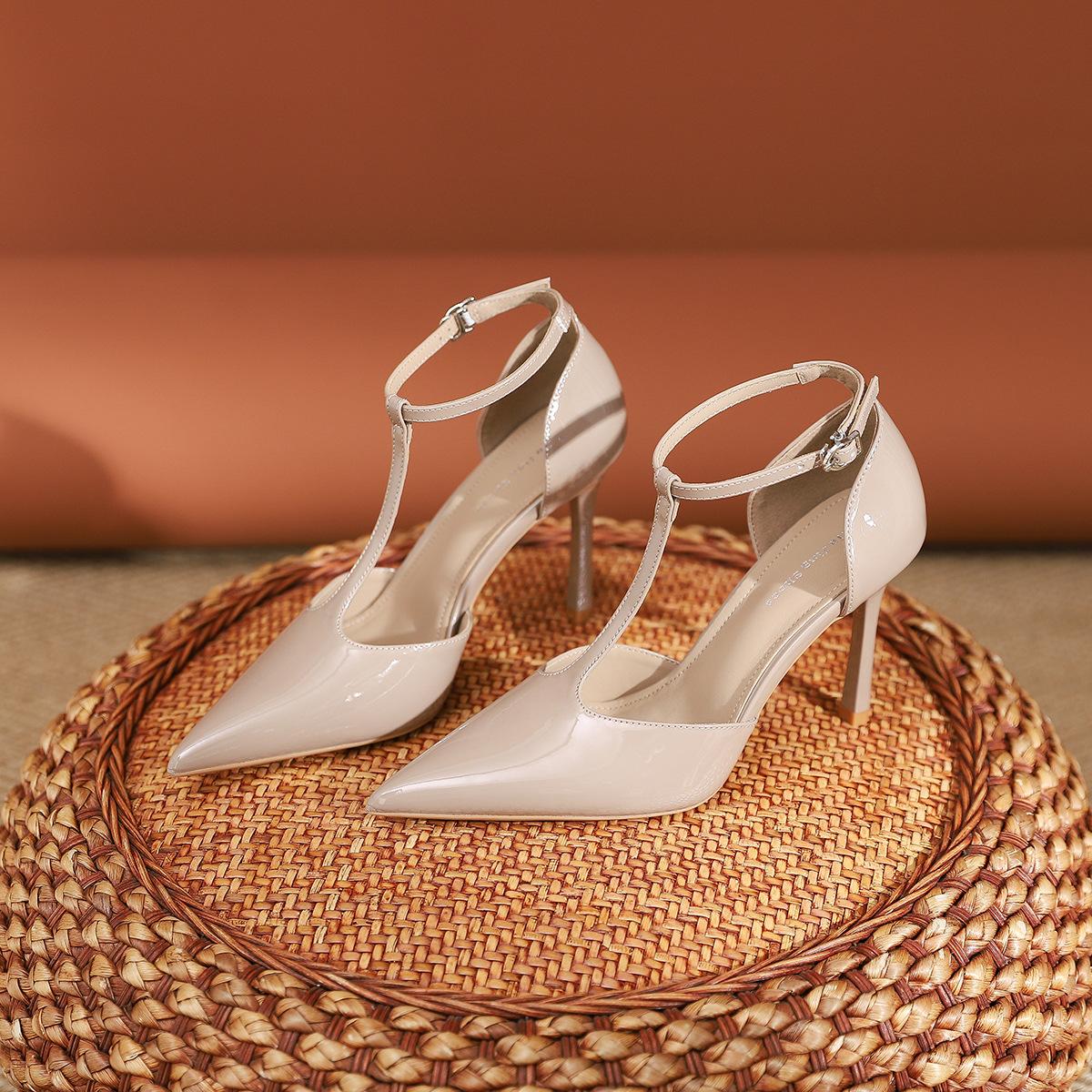 

2199-10 тонкая футболка с сандалиями на остром высоком каблуке женская летняя новая элегантная обувь на тонком каблуке с вырезами для банкета туфли-лодочки 36 хаки