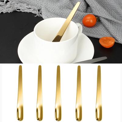 5PCS Coffee Spoon Stainless Steel Flat Spoon For Dessert Small Coffee Scoop Mixer Stirring Bar  Kitchen Tableware Spoon