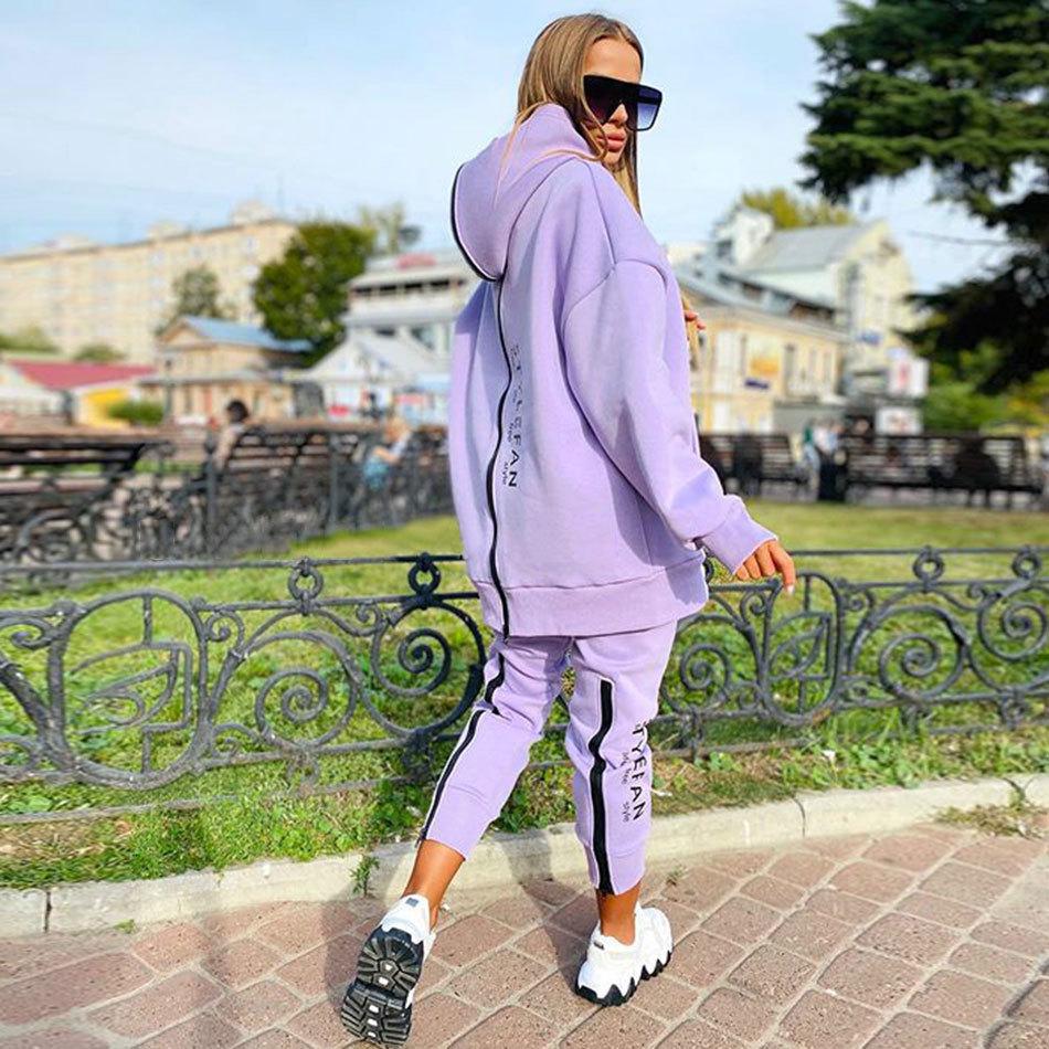 Frauen Mode Sweatsuits Trainingsanzug Jogging Anzug Streetwear Laufsport Zipper Lange Hoodies Lange Hose Zwei Stück Set