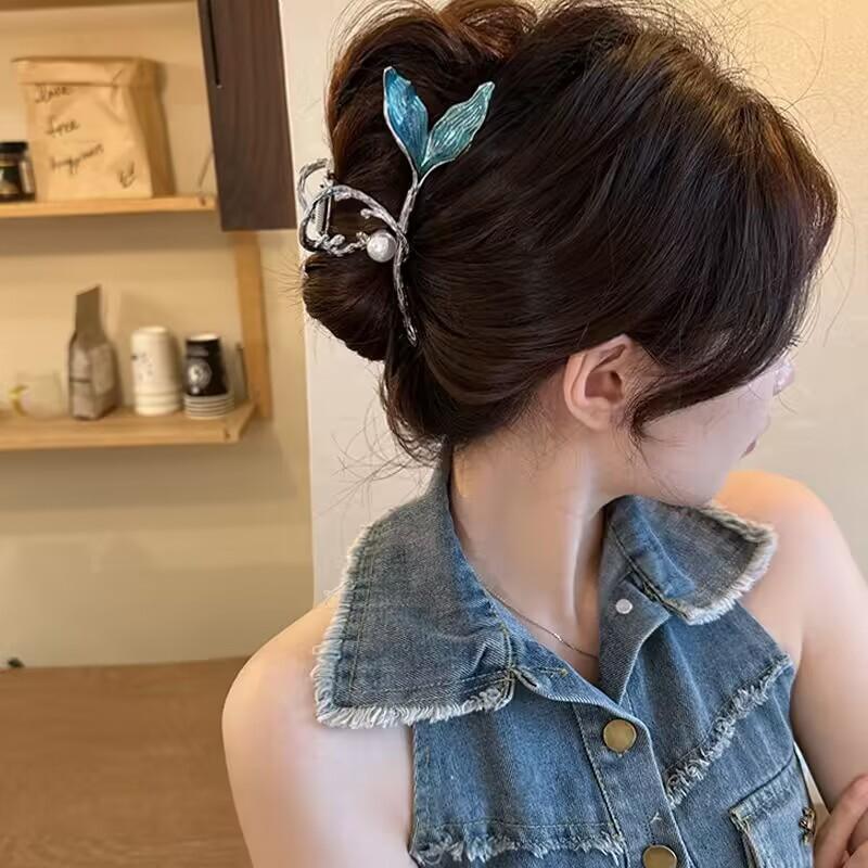 Metal Irregular Color Plata Estrella de Mar Pinzas de Tiburón Pasadores Para Mujeres Retro Pinza de Garra Grande Pasadores Tocado Accesorios para el Cabello Joyería