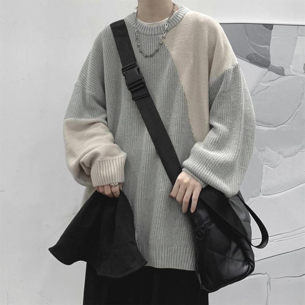 Herren Winter Rundhals Pullover - Trendige amerikanische Marke, einzigartiges Design mit Kontrastfarben