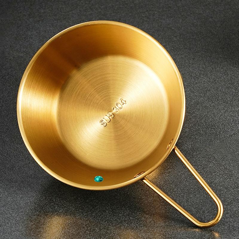 304Stainless Steel Household Korean Cuisine Bowl With Handle Rice Wine Bowls Sauce Seasoning Dish Food Serving Kitchen Tableware